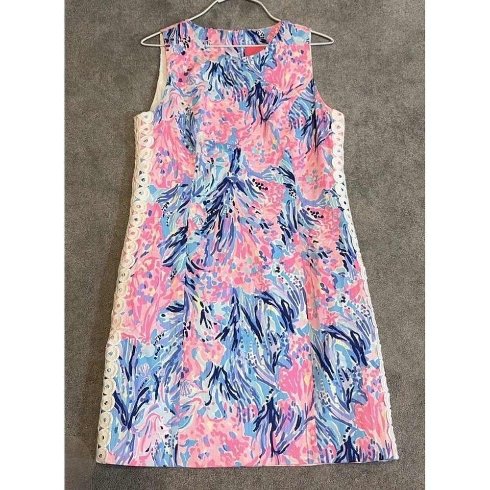 Lilly Pulitzer Mila Periwinkle Purple Fan Sea Pants & Lace Stretch Shift Dress
